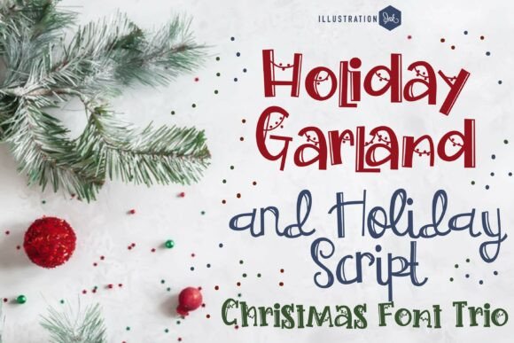Hollyday Garland Trio Font: Festive Design Kit