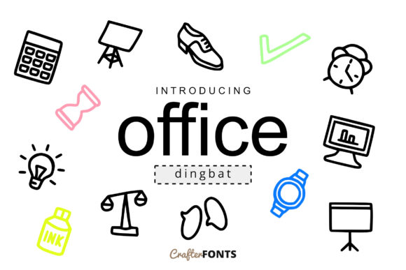 Office Doodle Font: A Creative Dingbats Typeface for Designers
